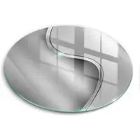 Wallfluent GLASPLATTE Ø 30 cm Silber Metall Abstraktion