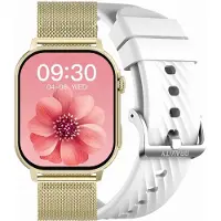 Gravity Damen Smartwatch GT15-10 Weißes Silikonarmband + Goldarmband