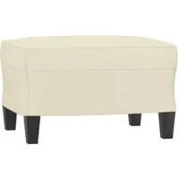 Décoshop26 - Fußhocker 60 x 50 x 41 cm cremefarbenes PVC DEC030137 DEC030137