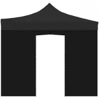 Divina Garden 3x2m wasserdichte schwarze Seitenabdeckung mit aufrollbarer Tür für Faltpavillon