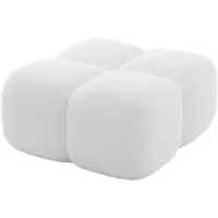 ALTDECOR POUF Miko-Puf 90x90x45 cm Weiß Bouclé Modular Sitzhocker
