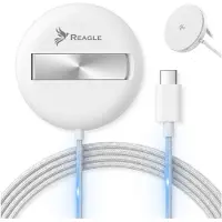 Reagle MagSafe Qi2 Ladegerät Induktive Ladestation 15W Magnet Wireless Charger Kabelloses Ladepad Kompatibel mit Samsung Galaxy iPhone AirPods Weiß