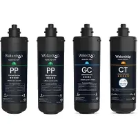 Waterdrop TSA&TSB Ersatzwasserfilter, 4er-Pack (2 x 10PP, 1 x 10GC, 1 x 10CT), Ersatz für das TSA und TSB 3-Stufen-Wasserfiltersystem