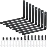 OEM Metallische L-Beugel für Heimwerkstatt - 200 mm - 8 Stück - Dauerhaft und Stoßfest - Für Garage und Büro