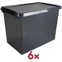 Sunware 6er-Pack Aufbewahrungsbox »the comfort-line« 72 L grau, 40x42x60 cm