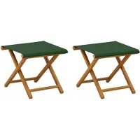 vidaXL Liegestuhl 2 pcs Massives Eukalyptus Holz Grün