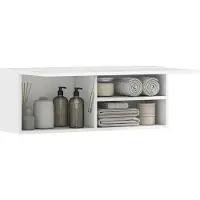 HOMCOM Badezimmerschrank Hängeschrank Wandschrank mit nach oben klappbarer Tür