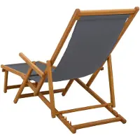 vidaXL Klappbare Sonnenliege 3 Position Massives Eukalyptus Holz Grau