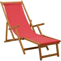vidaXL Klappbare Sonnenliege 3 Position Massives Eukalyptus Holz Rot