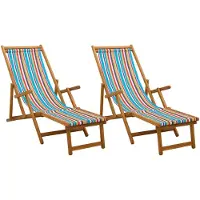 vidaXL Klappbare Sonnenliege 2 pcs 3 Position Massives Eukalyptus Holz