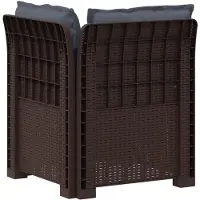 vidaXL 1-Sitzer Garten-Sofa mit Kissen Rattan-Look PP Braun
