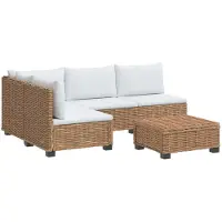 vidaXL 5 Stk. Rattan-Lounge-Set mit Kissen GENDT Naturrattan Natur