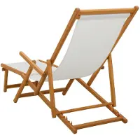 vidaXL Klappbare Sonnenliege 3 Position Massives Eukalyptus Holz Creme
