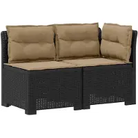 vidaXL 2-Sitzer Garten-Sofa mit Kissen Rattan-Look 2-Sitzer PP