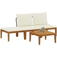 vidaXL 4 stk. Massives Akazienholz & Seil Natur