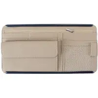 OEM Automobilzubehör- Organizer für die Sonnenblende - Leder Tasche - Beige - 31 x 16,5 cm - Verbesserte Organisation