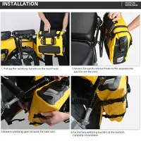Gistuch Rhinowalk Wasserdichte Motorrad-Satteltasche, Schnellverschluss-Gepäck, großes Fassungsvermögen, seitlicher Aufbewahrungsorganisator, 15 l, mit heraus