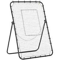 BellaFurn Fußball-Abprallnetz – Verstellbares Trainingstor | Farbe: Schwarz | Abmessungen: 73x123x178,5 cm