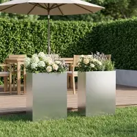 Prolenta Maison Exclusive - Garten-Pflanzgefäß 2 stk. Silber 40 x 20 x 75 cm