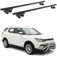 Aurilis Dachträger Grundtäger für SsangYong XLV 2016-2021 90kg Aluminium Schwarz