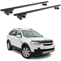Aurilis Dachträger Grundtäger für Chevrolet Captiva 2006-2016 90kg Aluminium Schwarz