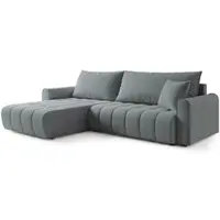 Masseno Ecksofa FRIGA mit Schlaffunktion L-Form, Sofa mit Bettkasten, Wohnzimmersofa, Couch, Soffa, Bettsofa, Couchgarnitur- Grau, ARAGON 93
