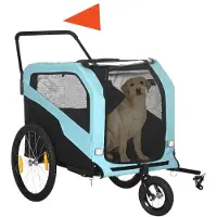 BellaFurn 2-in-1-Hundefahrradanhänger und Hundebuggy | Farbe: Hellblau | Abmessungen: 77x170x90 cm