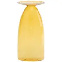 Zafferano Un Fiore 120, handgefertigte Vase aus mundgeblasenem Borosilikatglas, gelbgolden, hochwertiges Dekorationselement für die Inneneinrichtung, 120 cl