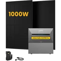 Anker SOLIX Solarbank 3 E2700 Pro, mit 2 x 500W Bifaziale Solarmodule, by Powerness - 5.4kWh / 1 x Smart Meter / Standardversand