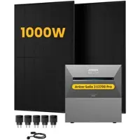 Anker SOLIX Solarbank 3 E2700 Pro, mit 2 x 500W Bifaziale Solarmodule, by Powerness - 5.4kWh / 5 x Smart Plug / Selbstabholung