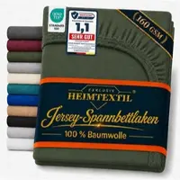 EXKLUSIV HEIMTEXTIL Jersey Spannbettlaken Deluxe 200 x 220 cm Dunkelgrün