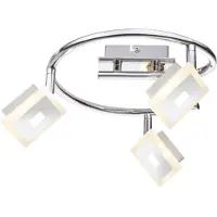 Globo Lighting Strahler Metall verchromt, Acryl satiniert, ø: 250mm, H: 155mm, inkl. 3x LED 5W 230V, 400lm Source, 210lm Output, 3000K
