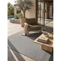KADIMA DESIGN Flachgewebe-Teppich Pflegeleicht Anthrazit 200x280 cm - BORNO Kadima