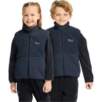 Jack Wolfskin Fleeceweste "ICE CURL VEST K", Kinder, Gr. 104, blau (midnightsky), Obermaterial: 100% Polyester. Futter: 100% Polyester, Westen Fleeceweste, Kinder-Fleeceweste, warm, atmungsaktiv