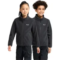 Jack Wolfskin Fleecejacke "TAUNUS 200 FZ K", Kinder, Gr. 152, grau (schwarz), Obermaterial: 100% Polyester. Futter: 100% Polyester, Jacken Fleecejacke, für Kinder, mit 3-in-1-Kompatibilität, warm