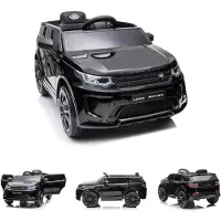 Es-toys Kinder Elektroauto Land Rover Discovery 5 EVA-Reifen Bluetooth Musik MP3 schwarz