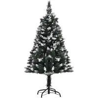 HOMCOM Künstlicher Weihnachtsbaum 1,2 m Tannenbaum 222 Äste Dunkelgrün