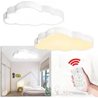 XMTECH 48W Wolken Deckenleuchte LED Ultradünne Deckenlampe Dimmbar mit Fernbedienung Effektlampe für Kindergarten Schlafzimmer