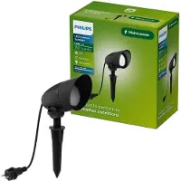 Philips Cylr Spot 4,6 W, GU10, Schwarz, Aluminium, I, Modern, Garage, Garten, Terrasse, Wasserfest, Beständig gegen Rost, Staubresistent, Wasserdicht