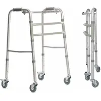 VITEA CARE Gehwagen mit 4 Rädern, klappbar, Aluminium, grau, 110 kg