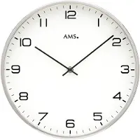 AMS W9658 Wanduhr mit vernickeltem Metallgehäuse
