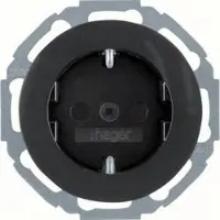 Hager WLS1200BG Steckdose SCHUKO mit erhöhtem Berührungsschutz Serie R.Classic schwarz,glänzend