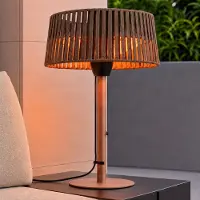 LUCANDE Tisch-Heizstrahler Pyravo, braun, Alu, 70 cm, IP44 Pyravo, braun / rost, Aluminium, Modern