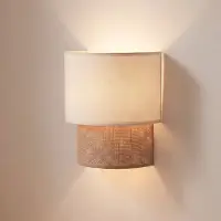 Duolla Boho Wandlampe, weiß/jute, 22 cm, Textil, E27 - , Boho, Braun / Rost, für Flurbereich, Stoff / Textil, Boho