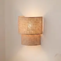 Duolla Boho Wandlampe, jute/jute, 22 cm, Textil, E27 - , Boho, Braun / Rost, für Flurbereich, Stoff / Textil, Boho