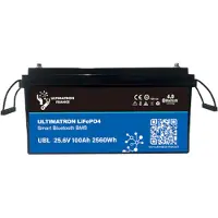 Ultimatron LifePo4 Lithiumbatterie 12,8 V 150Ah ULS-12-150H mit Bluetooth und Smart BMS integriert Kunststoffgehäuse Akku geeignet für den Einbau unter dem Sitz gem. § 12 Abs. 3 UStG ULS-12-150H