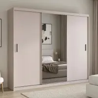 Ravio Kleiderschrank MIRANO 250 cm weiß matt schwebetürenschrank groß