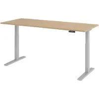 Bümö Schreibtisch elektrisch XMKA - Gestell: Silber, Nachbildung: Eiche, Größe: 200 x 80 cm