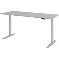 Bümö Schreibtisch elektrisch XMKA - Gestell: Silber, Nachbildung: Grau, Größe: 200 x 80 cm