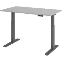 Bümö Schreibtisch elektrisch XMKA - Gestell: Graphit, Nachbildung: Grau, Größe: 140 x 80 cm